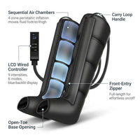 Leg Compression Massager,Professional Full Leg Sequential Pressure Boots, Air Compression Recovery System for Athletes - Circulation and Edema, RLS, Swelling, Pain Relief,9 Intensities 6 Modes — How It Works