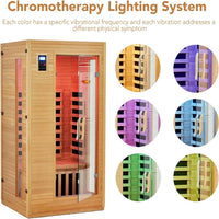 Infrared Sauna Built for Home Wellness, Canadian Hemlock Wood, Low EMF Carbon Crystal Heaters, Bluetooth & LED