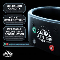 Inflatable Ice Bath Tub for Athletes – 216-Gallon Cold Plunge Tub with Insulated Lid, Full-Body Stretch Design, Insulated & Water Chiller Compatible, Portable for Indoor & Outdoor Recovery — Results & Stats