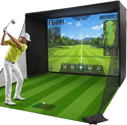 Golf Simulator Enclosure 10.7X8X5Ft & 8.5X8.5X5Ft Golf Simulators for Home