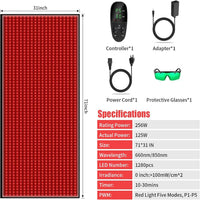 Red Light Therapy Mat for Body Pain Relief,Red Light Therapy Blanket 1280 Leds Red near Infrared 660Nm 850Nm Full Body Pad, 71"X 31" Large Red Light Therapy Pad