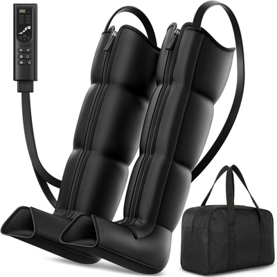 Leg Compression Massager, Full-Leg Compression Boots, Black Medium | 8 Intensity & 6 Modes for Circulation & Muscle Relief, Fast Recovery for Athletes, FSA-HSA Eligible, Gifts for Men & Women