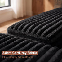 Boneless Couch Modular Sectional Sofa Cloud Couch | Oversized Deep-Seat Wide-Wale Corduroy L-Shaped Sectional Couch for Living Room, Apartment and Family Room