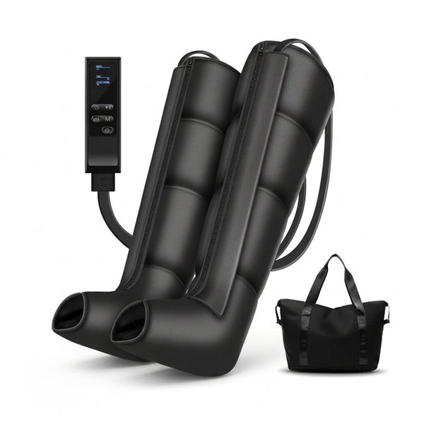 Leg Compression Massager,Professional Full Leg Sequential Pressure Boots, Air Compression Recovery System for Athletes - Circulation and Edema, RLS, Swelling, Pain Relief,9 Intensities 6 Modes — Studio Shot
