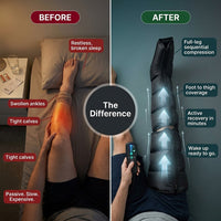Air Compression Leg Recovery System Foot Massager for Circulation and Relaxation Calf Massage Muscle Pain Relief Device — Before & After