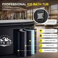 Inflatable Ice Bath Tub for Athletes – 216-Gallon Cold Plunge Tub with Insulated Lid, Full-Body Stretch Design, Insulated & Water Chiller Compatible, Portable for Indoor & Outdoor Recovery