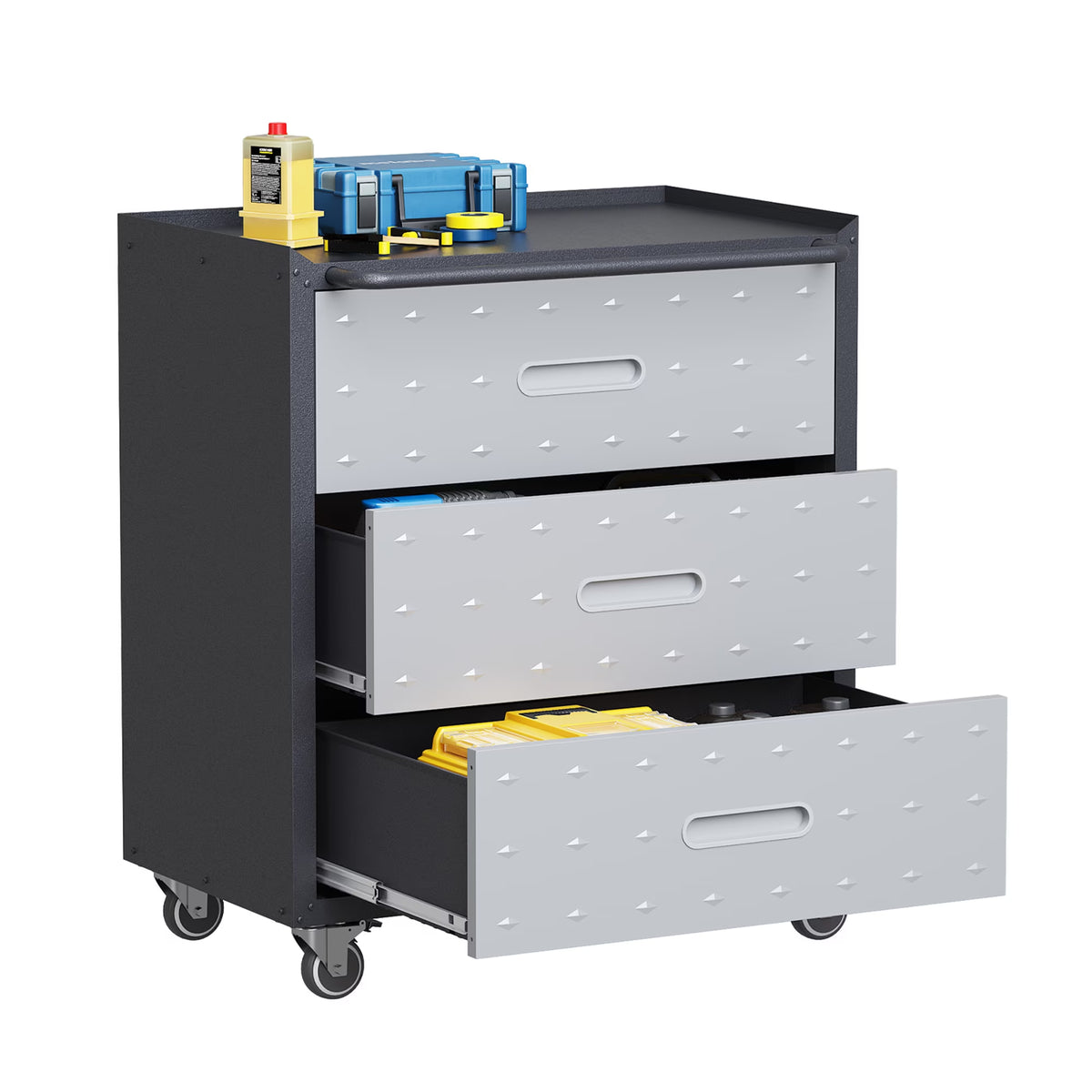 8-Piece Garage Storage System with Workbench, Heavy Duty Metal Garage Cabinets, Lockable Steel Tool Organizer, Modular Workshop Storage Cabinet Set, Gray