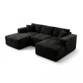 Modular Sectional Sofa Designed for Deep Comfort, Wide-Wale Corduroy, L-Shaped, Oversized Seating