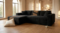 Boneless Couch Modular Sectional Sofa Cloud Couch | Oversized Deep-Seat Wide-Wale Corduroy L-Shaped Sectional Couch for Living Room, Apartment and Family Room — Lifestyle