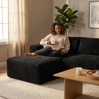 Boneless Couch Modular Sectional Sofa Cloud Couch | Oversized Deep-Seat Wide-Wale Corduroy L-Shaped Sectional Couch for Living Room, Apartment and Family Room — Lifestyle
