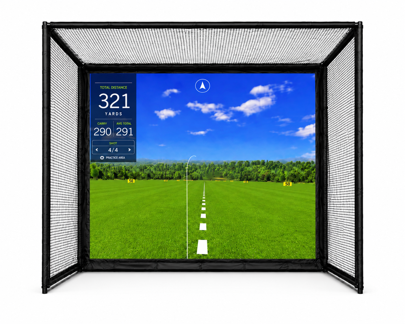 Complete 10x8 Golf Simulator Enclosure with Impact Screen &amp; Target Cloth