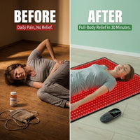 Red Light Therapy Mat for Body Pain Relief,Red Light Therapy Blanket 1280 Leds Red near Infrared 660Nm 850Nm Full Body Pad, 71"X 31" Large Red Light Therapy Pad — Before & After