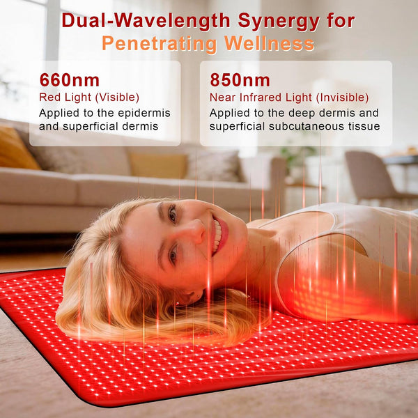 Full Body Red Light Therapy Mat, Large Size Red Light Therapy for Body 660 & 850Nm Dual Wavelength Red Light Blanket, Birthday Christmas Gifts for Women Men Mom Dad Father Lover 76.8"X33.4"