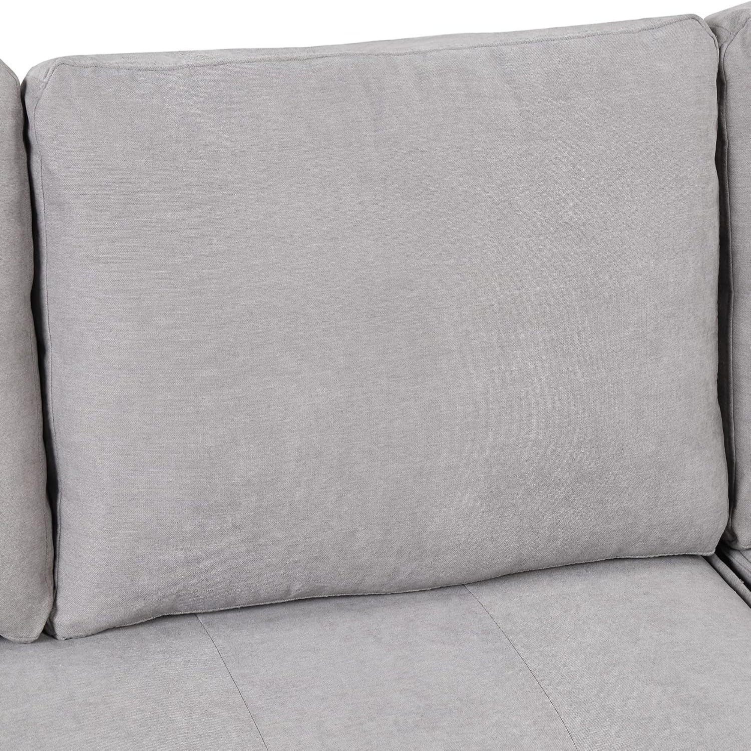 104.5 Inch Reversible Sleeper Sectional Sofa with Pull Out Bed , Convertible L Shaped Sectional Couch with Storage Chaise and 2 Stools , Tufted Upholstered Pullout Sofa Bed for Living Room Apartment