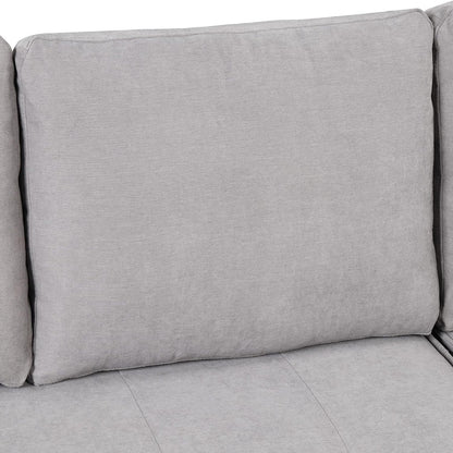 104.5 Inch Reversible Sleeper Sectional Sofa with Pull Out Bed , Convertible L Shaped Sectional Couch with Storage Chaise and 2 Stools , Tufted Upholstered Pullout Sofa Bed for Living Room Apartment