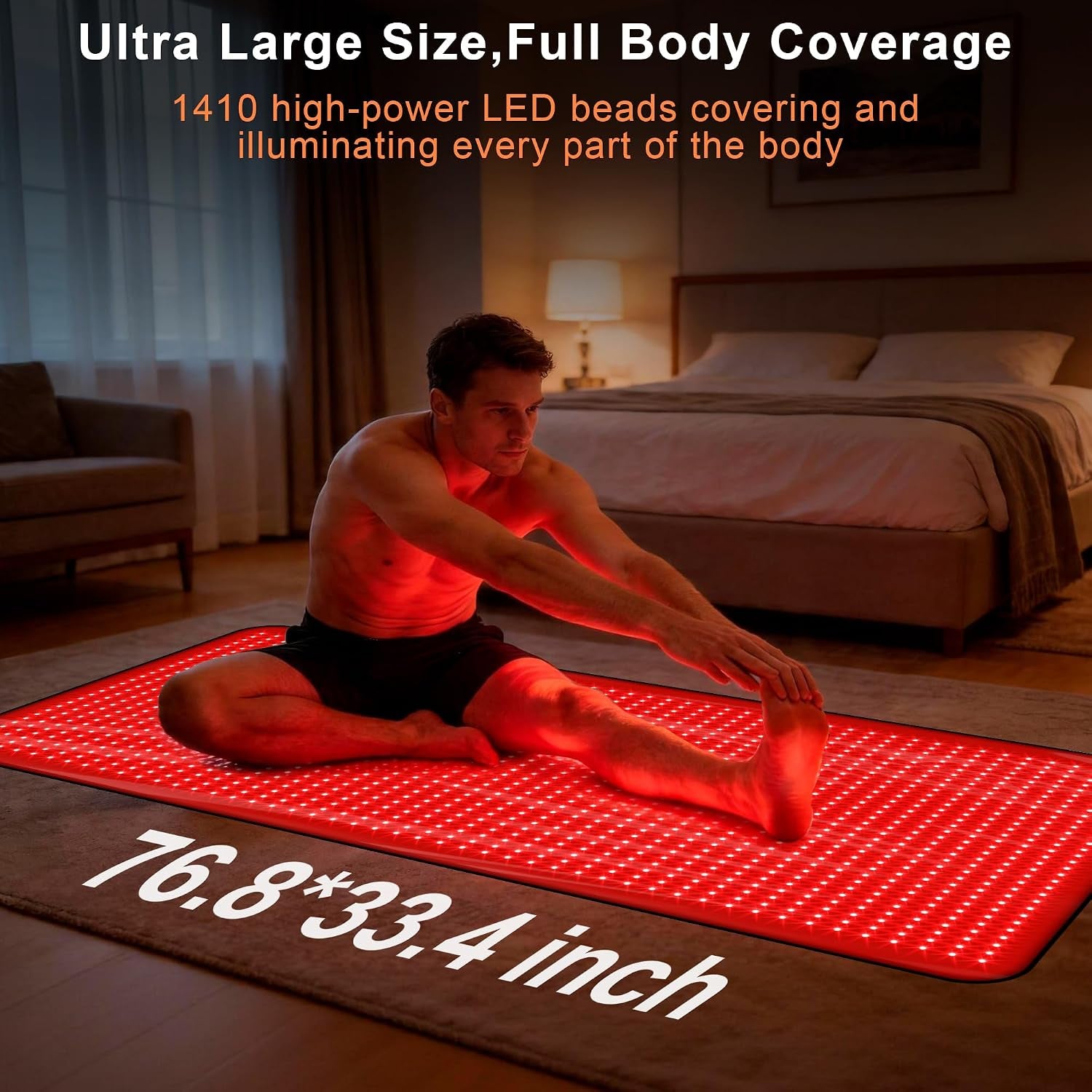 Full Body Red Light Therapy Mat, Large Size Red Light Therapy for Body 660 & 850Nm Dual Wavelength Red Light Blanket, Birthday Christmas Gifts for Women Men Mom Dad Father Lover 76.8"X33.4"