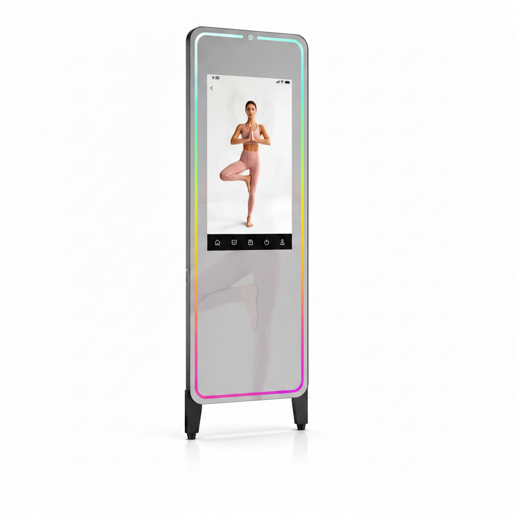 Smart Gym Mirror with 32 Inch FHD Touchscreen, Full-Length Fitness Mirror
